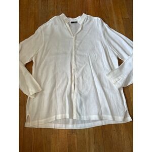 Murano Linen Shirt Button Down Long Sleeve Casual Top Menswear 2XT‎